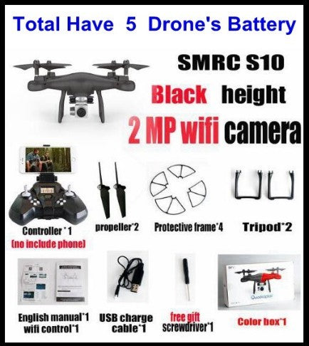 Sales Promotion WiFi 2MP Camera With S10 SMRC FPV Quadcopter Drone Helicopter UAV Micro Remote Control Toy RACER KIT Aircraft