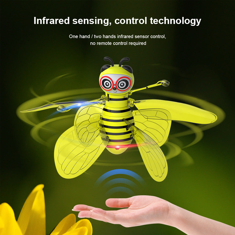 Mini Flying Ball Bee Leksaker - Rc Infrared induktion drone helikopter med skinande gest Sensing Bie flygande fordon