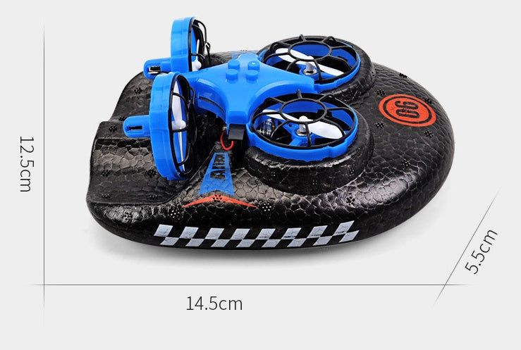 RC Båt vatten land och luft fyra axlar flygplan hovercraft tre-i-ett multi-funktion leksak en-knapp Tumbling Mini Drone