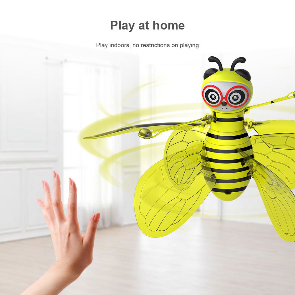 Mini Flying Ball Bee Leksaker - Rc Infrared induktion drone helikopter med skinande gest Sensing Bie flygande fordon