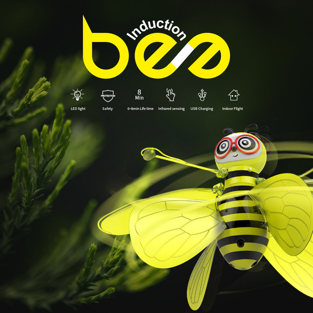 Mini Flying Ball Bee Leksaker - Rc Infrared induktion drone helikopter med skinande gest Sensing Bie flygande fordon