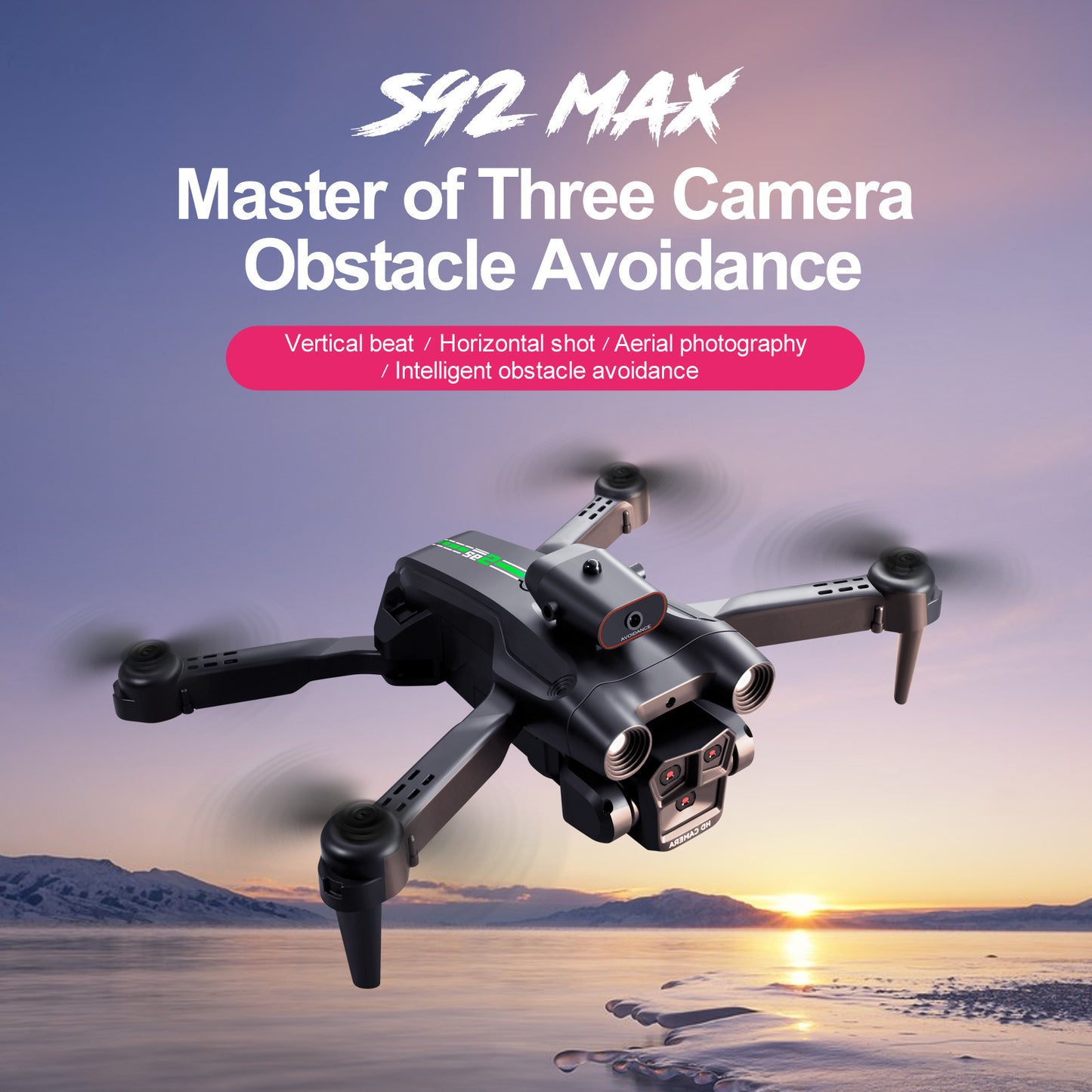 S92 Remote-controlled Unmanned Vehicle Double Three Camera Optical Flow Positioning Quadcopter