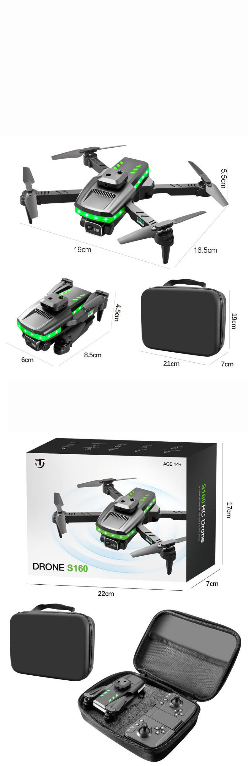 S160 Intelligent Four-side Obstacle Avoidance UAV Dual Camera