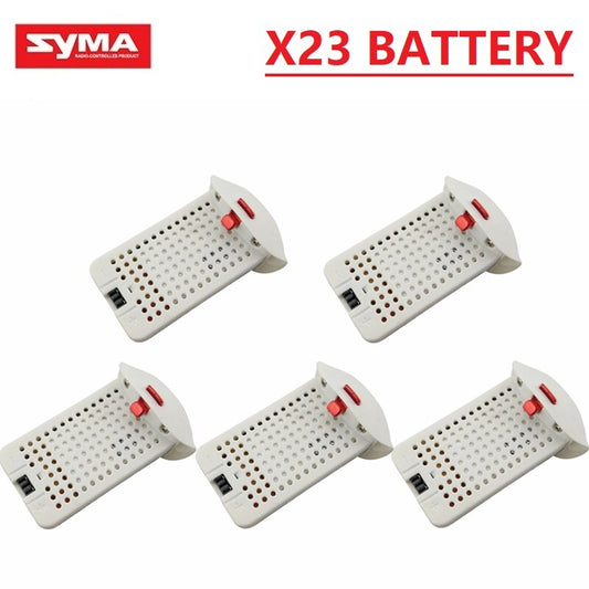 1-5 st Batteri för SYMA X23/X23W Tillbehör Batteri för SYMA X23/X23W RC Flygplan Reservdelar 3,7V 500mah Batteri Svart Vit