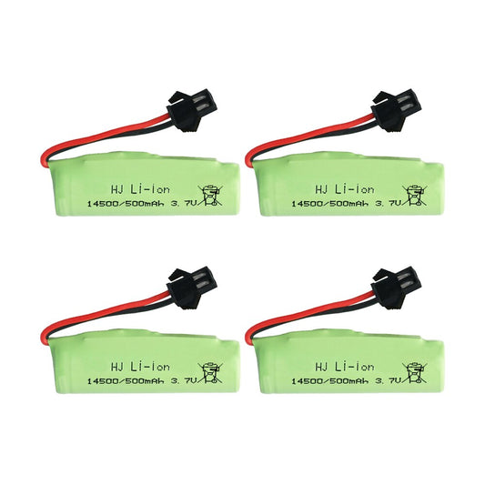 1s lipo-batterier 3,7V 500mah 14500 Uppladdningsbart Lipo-batteri för DE35 DE38 Dubbelsidig RC Tumbling Stunt RC Bilreservdelar