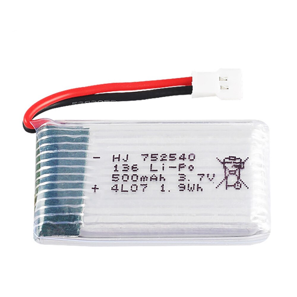 2-6st 3,7V 500mAh 752540 Lipo Batteri Med Laddare För Syma X5C X5SW M68 Cheerson CX-30 H5C Quadrocopter Drone Reservdelar