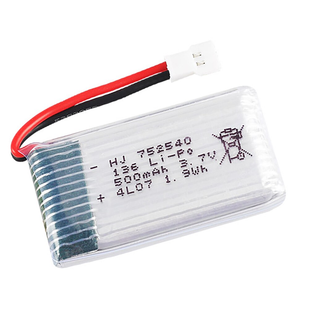 2-6st 3,7V 500mAh 752540 Lipo Batteri Med Laddare För Syma X5C X5SW M68 Cheerson CX-30 H5C Quadrocopter Drone Reservdelar