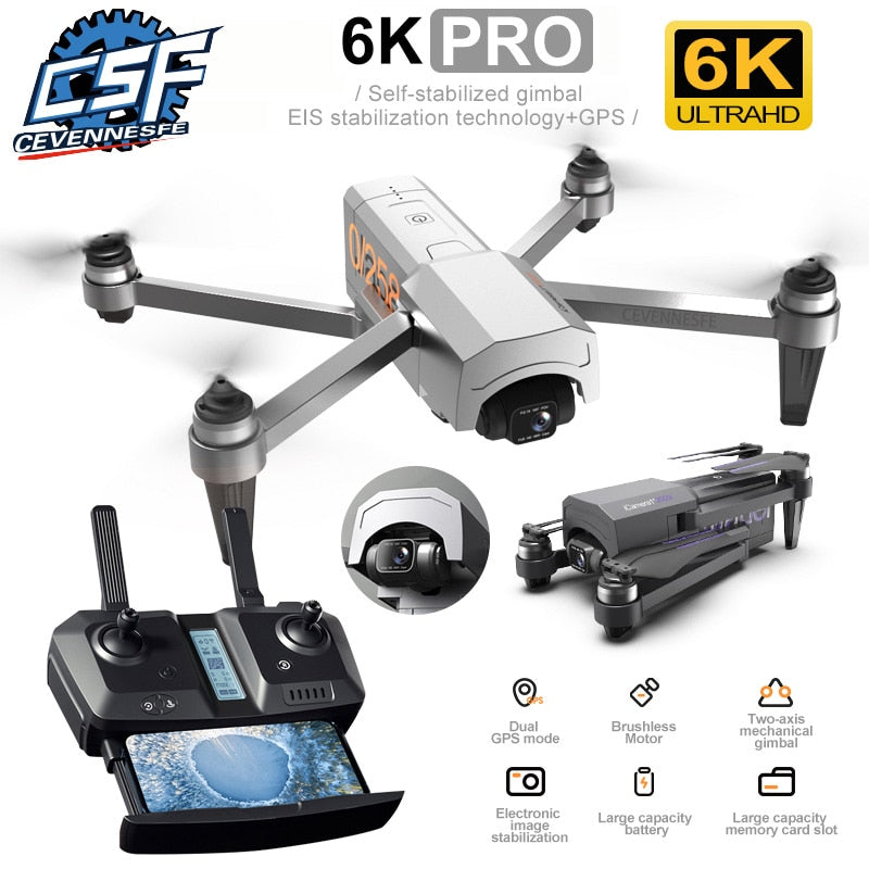 NY HR i1 Drone 6K HD Camera Quadcopters GPS FPV Drone med tvåaxlig kardankamera EIS Professional Borstlös hopfällbar Dron