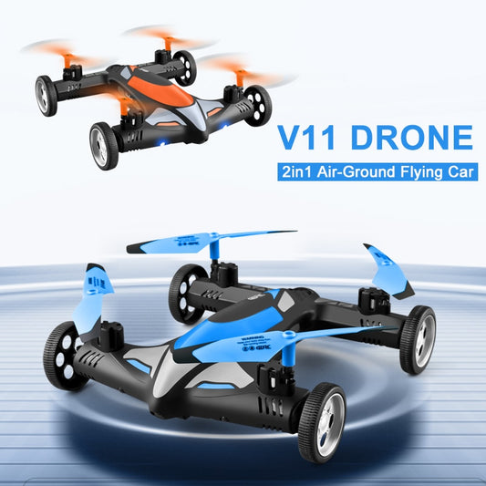 Ny 2-i-1 2.4G Drone 4k-kamera HD Air-Ground Flygande bil fyraxlad flygplan Rc Helikopterleksaker med LED-nattljus