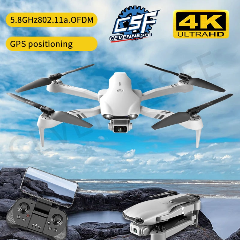 Ny F10 Drone 4K HD Dual Kamera med GPS 5G WIFI Vidvinkel FPV Realtidsöverföring Rc-avstånd 2 km Professionella drönare