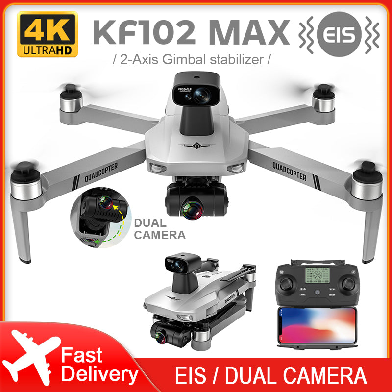 Ny KF102 Max GPS Drönare 4k Professionell FPV HD Kamera Drönare 2-axlig Gimbal Borstlös Motor RC Quadcopter VS SG906 Max Pro2