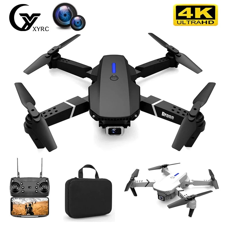 2022 Ny Quadcopter E88 Pro WIFI FPV Drönare Med Vidvinkel HD 4K 1080P Kamera Höjd Håll RC Vikbar Quadcopter Dron Presentleksak