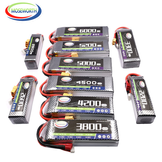 2S 3S 6S RC LiPo Battery 7.4V 11.1V 14.8V 22.2V 1800 2200 4200 5200 6000mAh For Aircrft Airplane Drone Car Helicopter B6 Charger