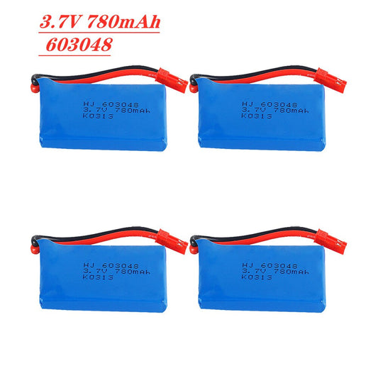 3,7V 780mAh 603048 20C Lipo-batteri med laddningsset för WLtoys V626 V636 V686 X250 Q222 V686G RC Drone Quadrocopter delar