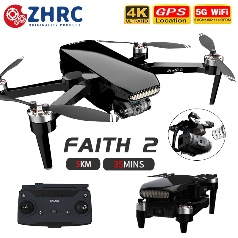 C-FLY Faith 2 Drone 4K GPS Professionell 3-axlig 5G Wifi FPV RC Helikopter 5000M Avstånd 500M Höjd Borstlös RC Quadcopter Dron