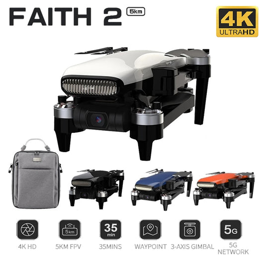 C-FLY Faith 2 Pro Drone 4K GPS Professionell 3-axlig 5G Wifi FPV RC Quadcopter 5KM Avstånd 500M Höjd Borstlös Dron VS DJI Mine