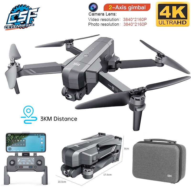 CSF F11S Pro Drone 4k Professionell Kamera 3KM WIFI GPS EIS 2-axlig Anti-Shake Gimbal FPV Borstlös Quadcopter RC Helikopter Dron