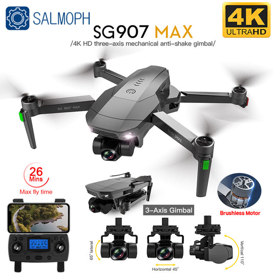 SG907 MAX / SG907SE Drönare 4k Professionell Dron med kamera 3-axlig kardanborstlös 5G Wif GPS Optical Flow RC Quadcopter vs SG906