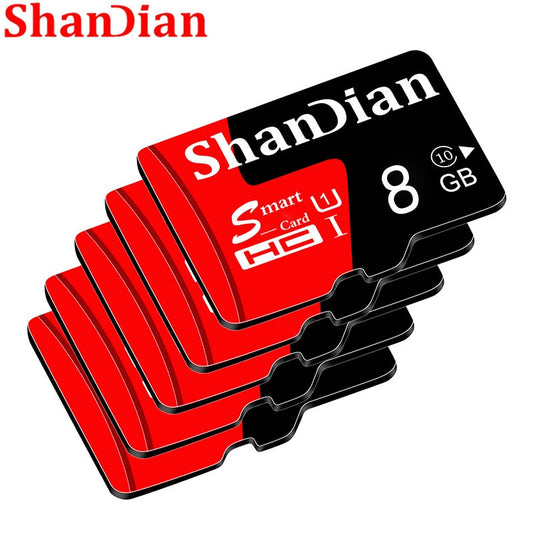 SHANDIAN Smast SD-kort U3 4K video Class 10 High Speed Memory Card 128GB 64GB 32GB 16gb U1 Class 10 SD-kort för telefonkameror