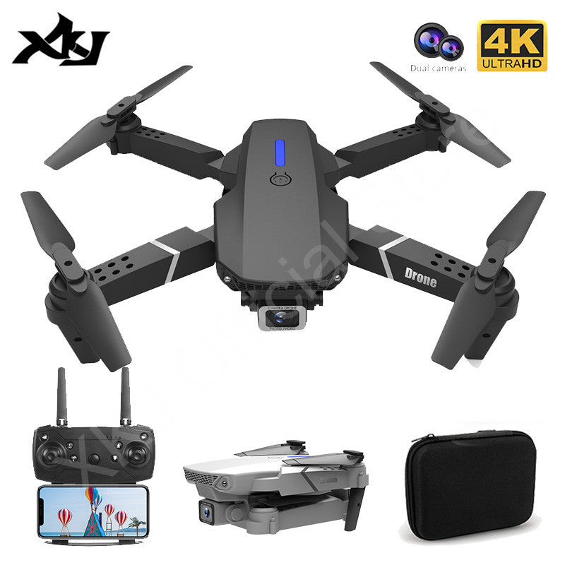 XKJ 2022 Ny E88 Pro Drönare Med Vidvinkel HD 4K 1080P Dubbel Kamera Höjd Håll Wifi RC Vikbar Quadcopter Dron Presentleksak