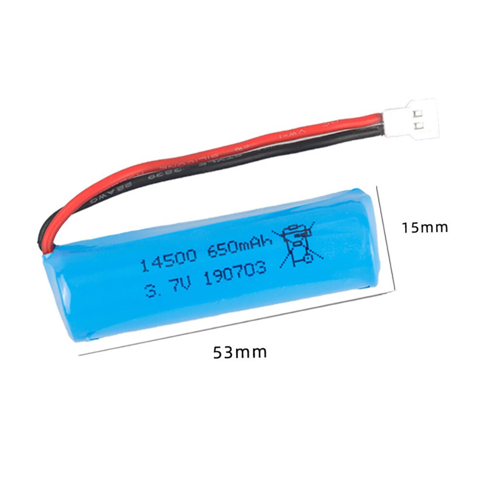 lipoväska 3,7v 650mAH 14500 Lipo Batteri + Laddare För H116 RC Båthelikopter Bil Lastbil Tank Del 1s 3,7 V uppladdningsbart batteri